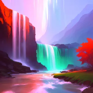 Mystic Moonlit Ravine: Digital Art Wallpaper