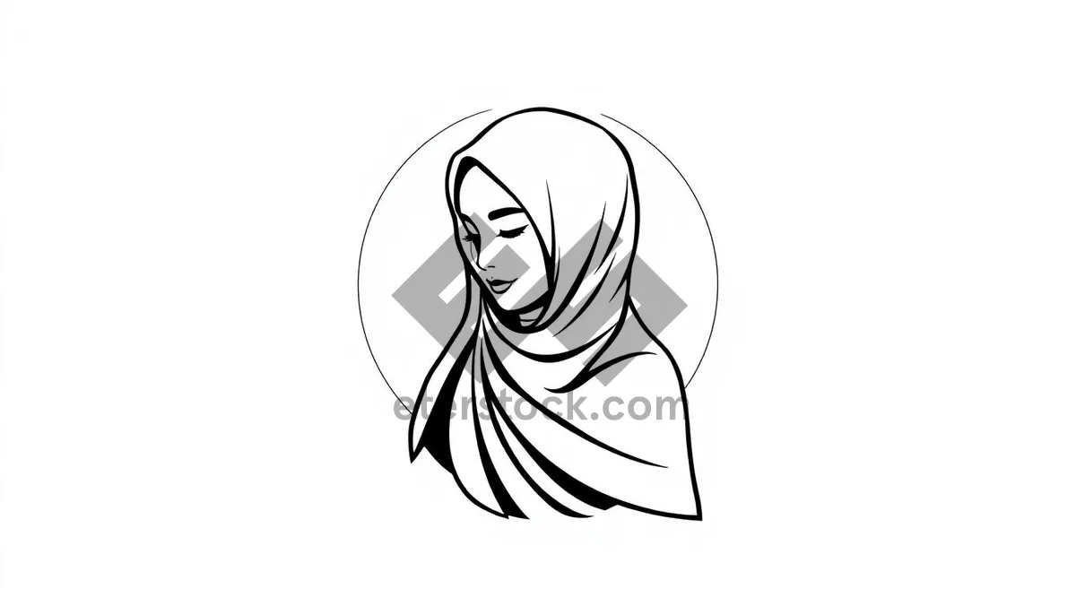 Picture of Black silhouette art of cartoon housewife haircut design
