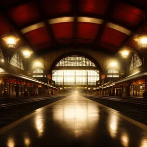 City Terminal: Urban Transportation Hub at Night