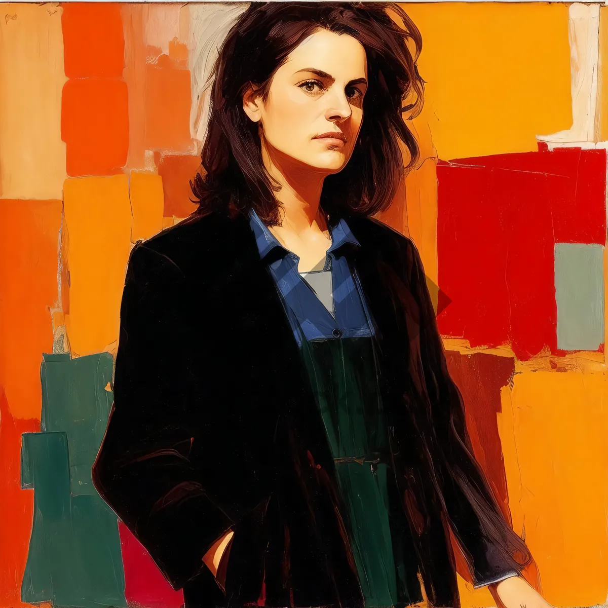 Picture of Smiling Businesswoman in Professional Office Attire