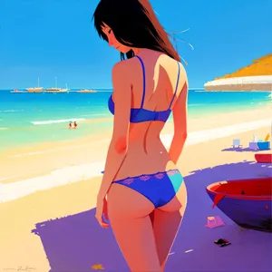 Beach Fun in Tropical Swimsuits
