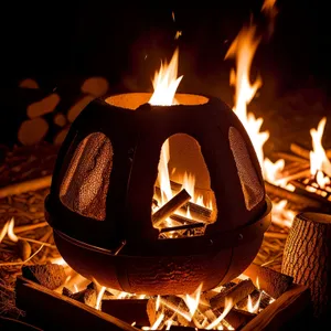 Spooky Pumpkin Jack-O'-Lantern Illuminating the Night