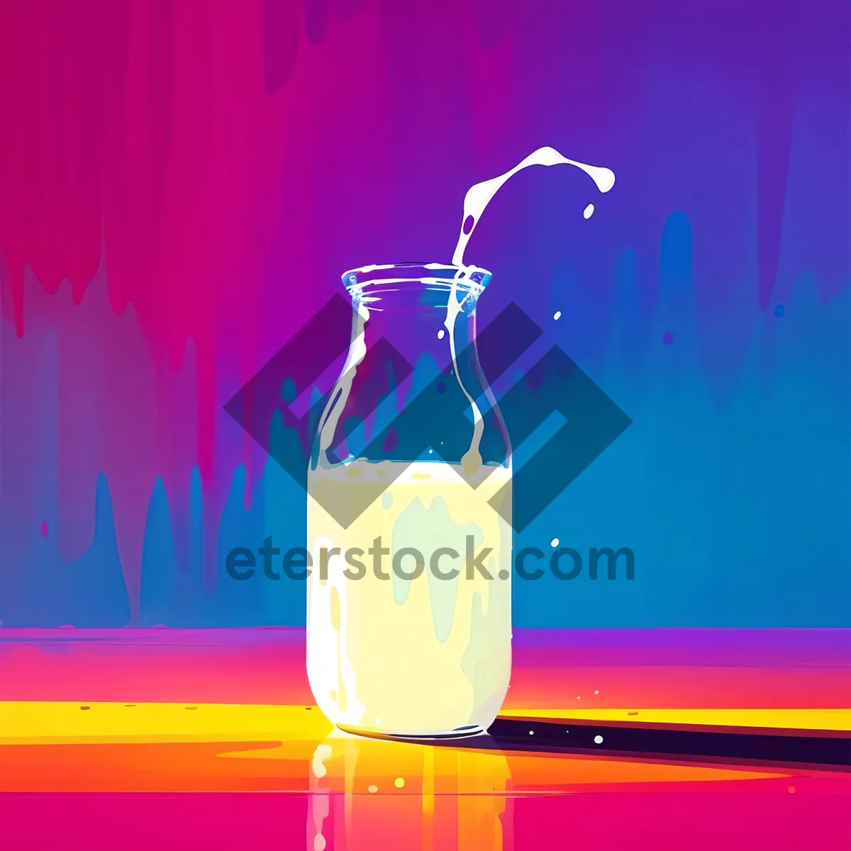 Picture of Transparent Glass Beaker with Liquid for Laboratory Experiment