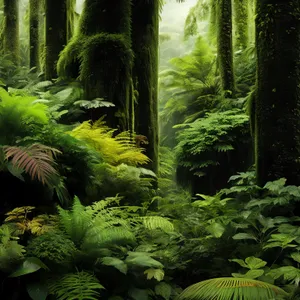 Lush Tropical Fern in Forest Landscape