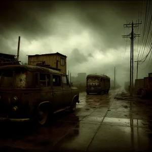 Urban Transportation: Public Bus On City Street