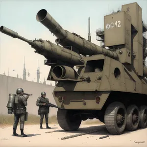 Sky Rocket: Military Field Artillery Cannon in Action