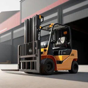 Transportation Machine: Heavy-duty Forklift Truck in Warehouse