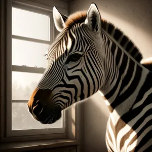 Striped Equine Wildlife in South African Reserve