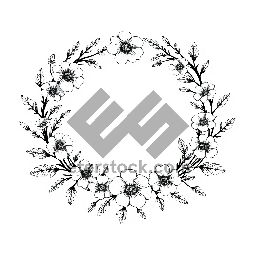 Picture of Ornate Winter Snowflake Floral Design Element