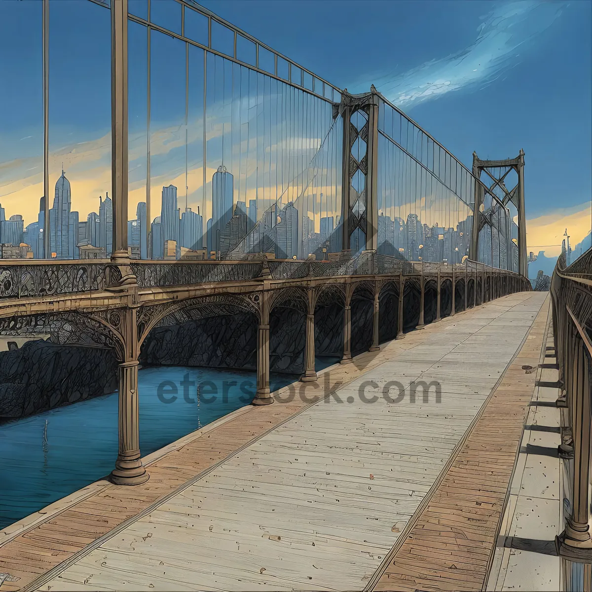 Picture of Iconic Golden Gate Bridge over Bay, San Francisco