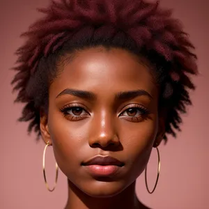 Gorgeous Afro-Styled Fashion Model with Captivating Eyes