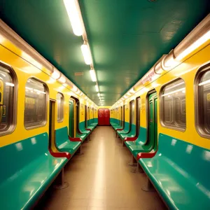 Blurred Urban Transport: Fast Subway Train in Motion