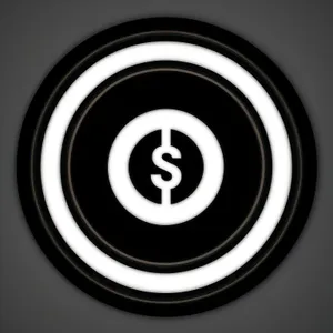 Shiny Metallic Round Web Button with Shadow