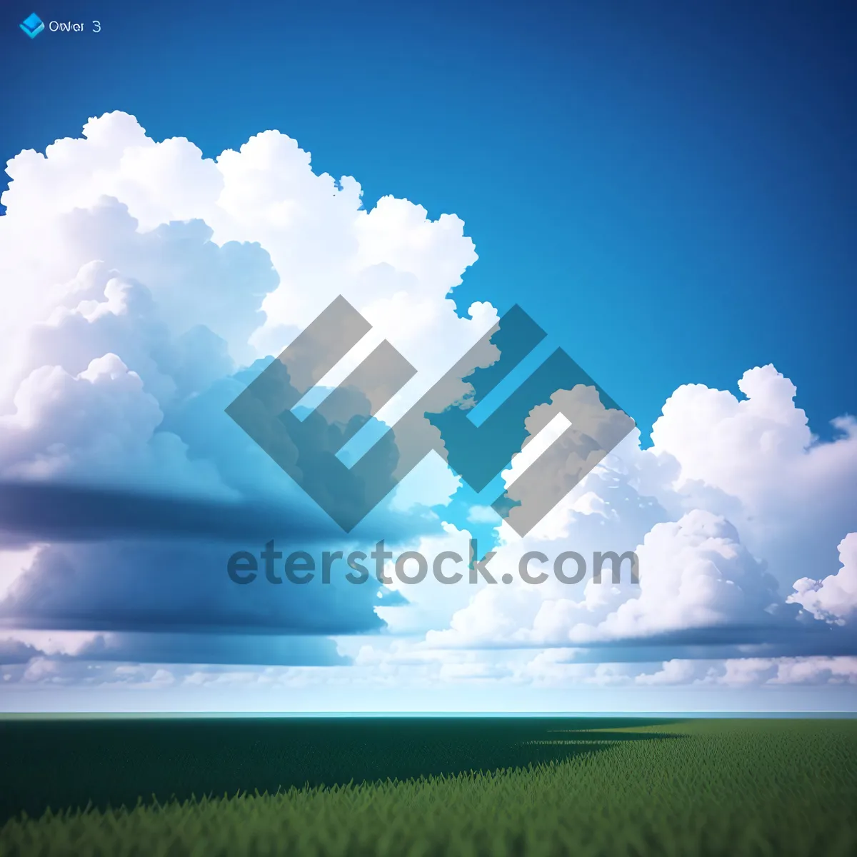Picture of Vibrant Summer Sky over Country Meadow