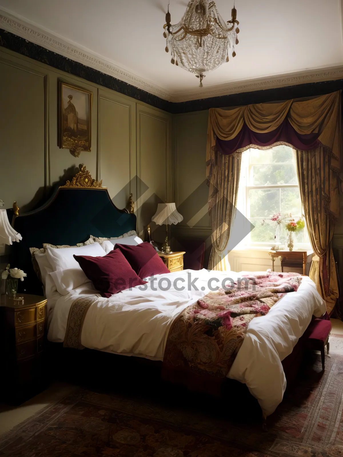 Picture of Modern luxury bedroom with comfortable four-poster bed