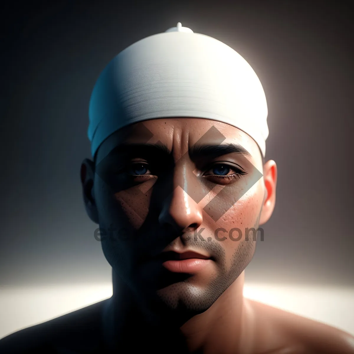 Picture of Fashionable Goggles and Bathing Cap Portrait