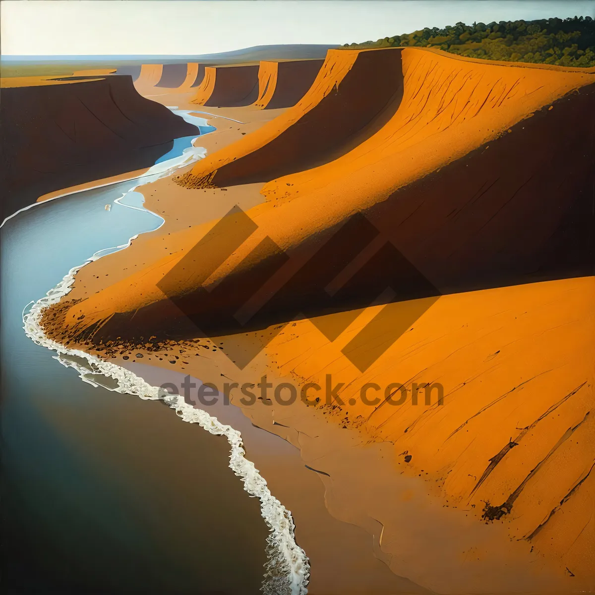 Picture of Serenity in Sand: Glowing Desert Sunset