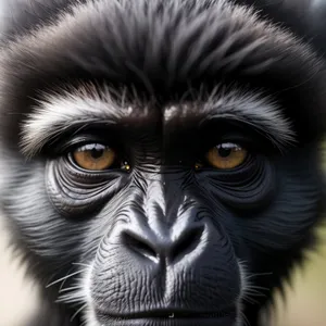 Wild Primate Portrait: Majestic Ape with Piercing Eyes