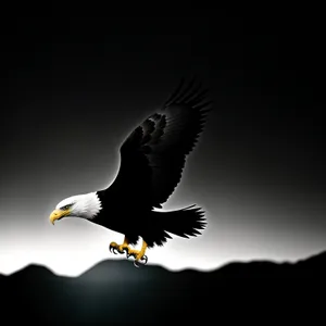 Majestic Bald Eagle Soars through the Sky