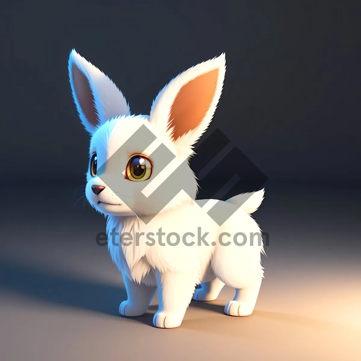 Picture of Fluffy Bunny Toy with Cute Cartoon Features