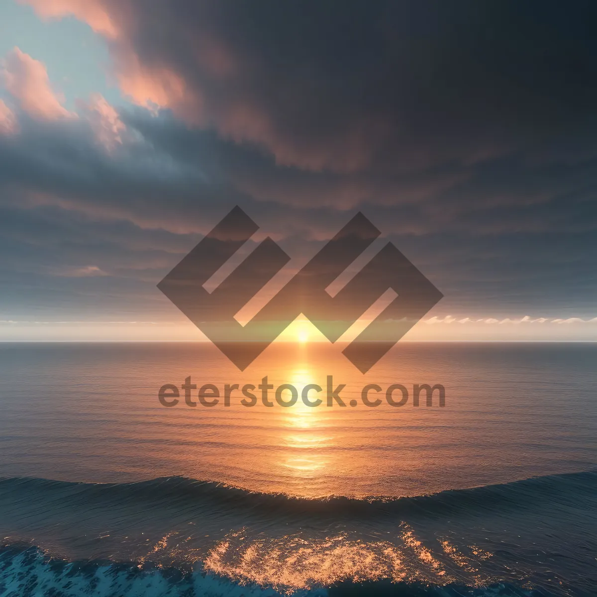 Picture of Sunset Reflection on Ocean's Horizon