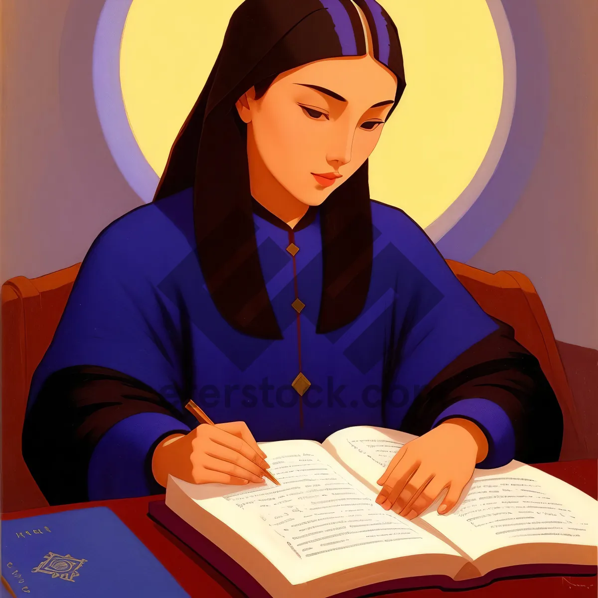 Picture of Professional Businesswoman Working on Laptop in Office