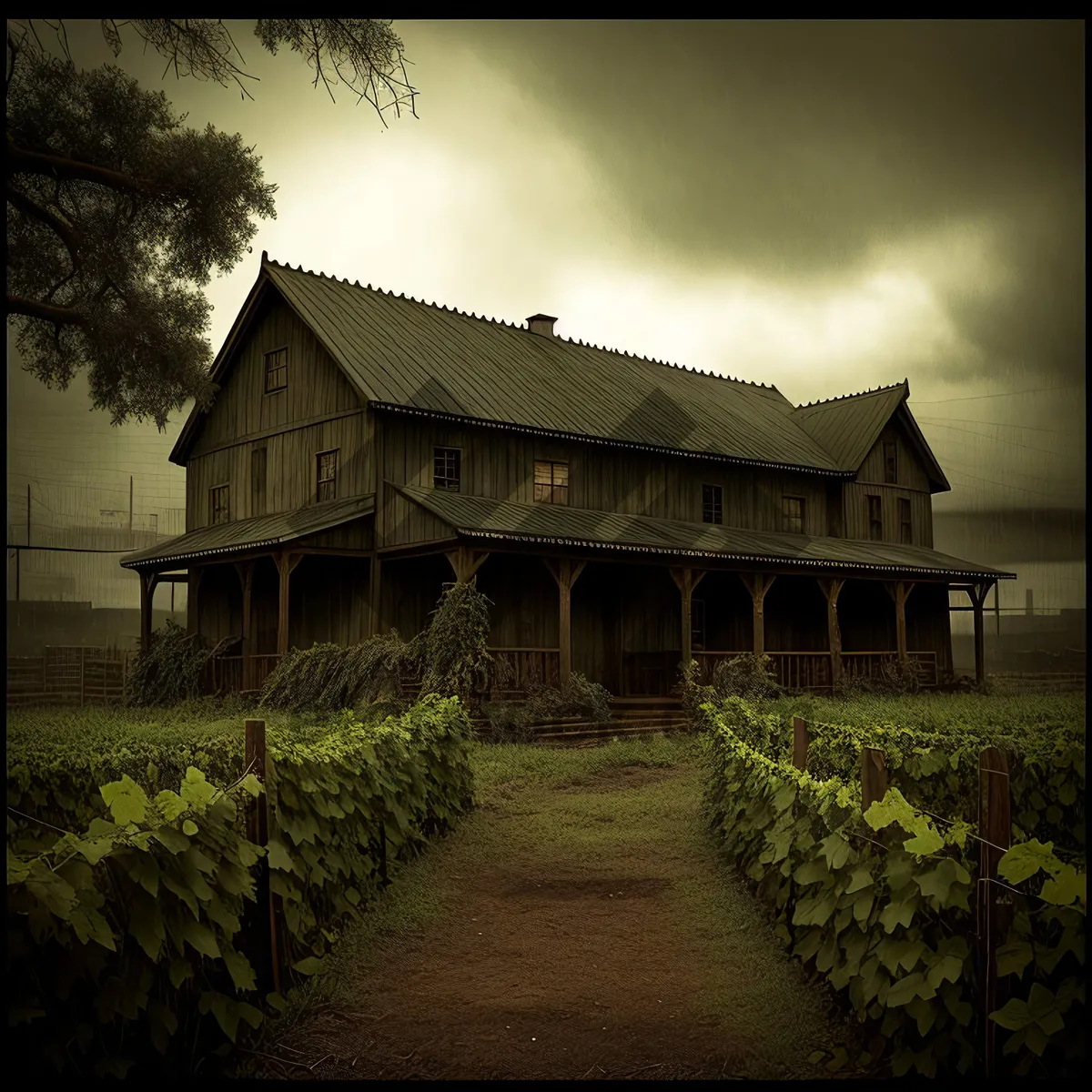 Picture of Classic Brick Residence with Beautiful Rural Landscape