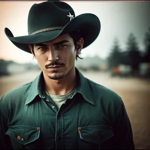 Happy Cowboy Man Smiling in Western Hat