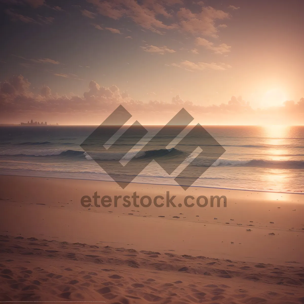 Picture of Golden Horizon Silhouette on Tropical Beach