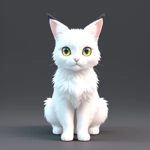 Curious white kitten with adorable whiskers
