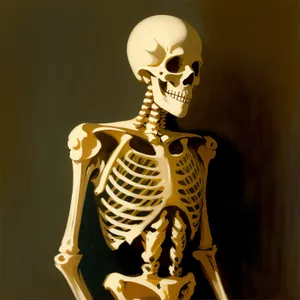 Terrifying 3D Skeleton Sculpture with Haunting Skull
