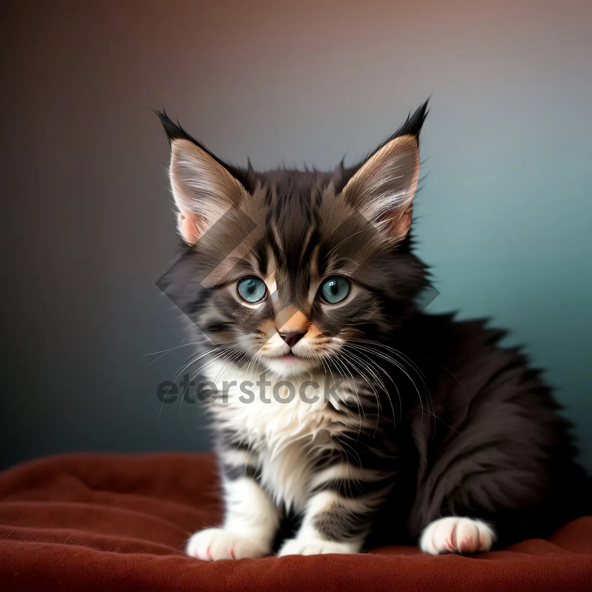 Picture of Adorable Young Tabby Kitten with Curious Eyes