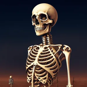 Frightening skeletal horror baron in 3D.