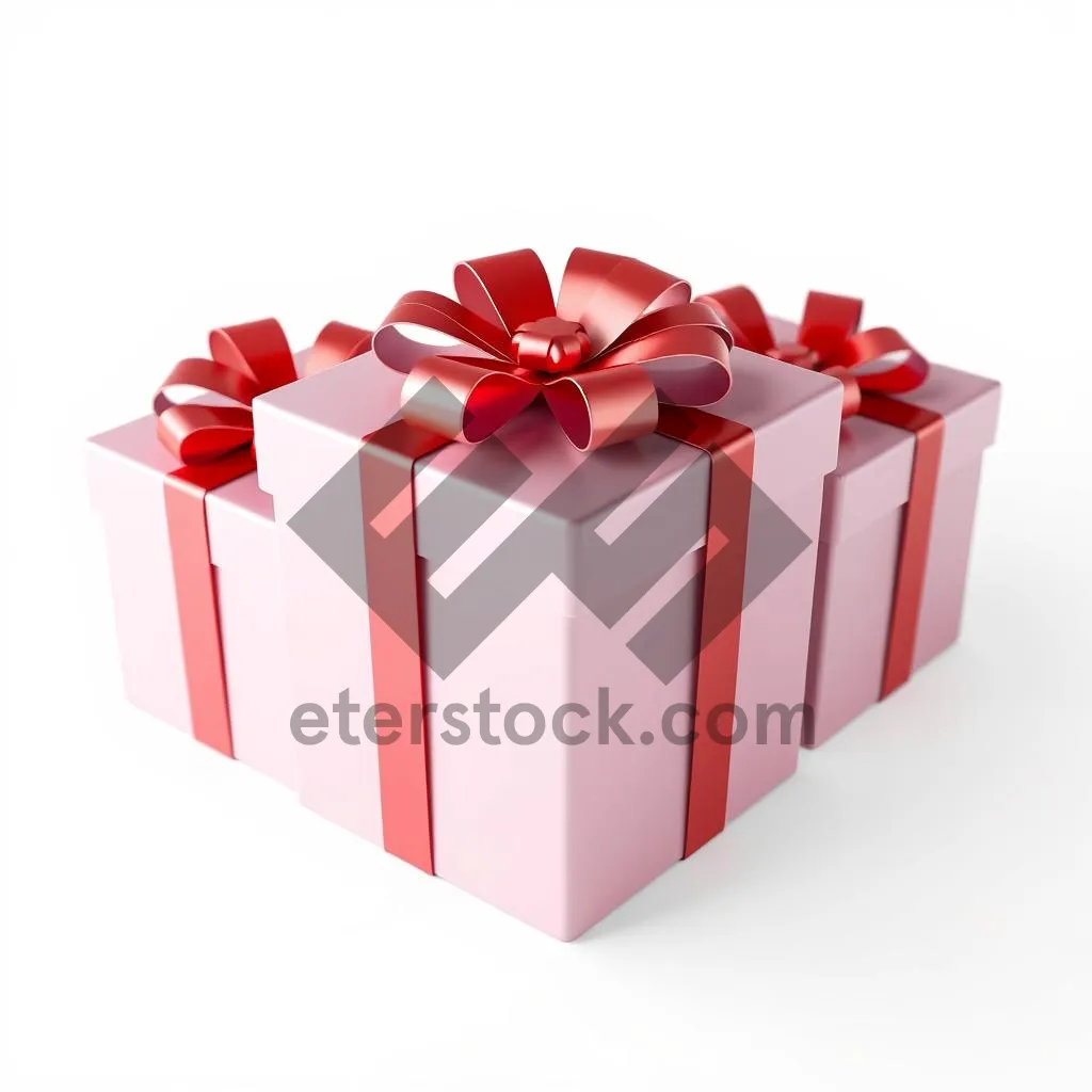 Picture of Shiny party gift box with ribbon