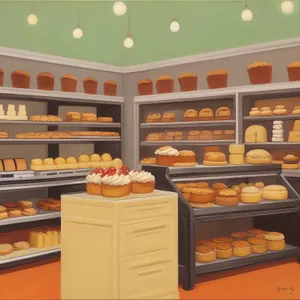 Delicious Bakery Counter Display