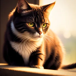 Adorable gray tabby kitten with curious eyes