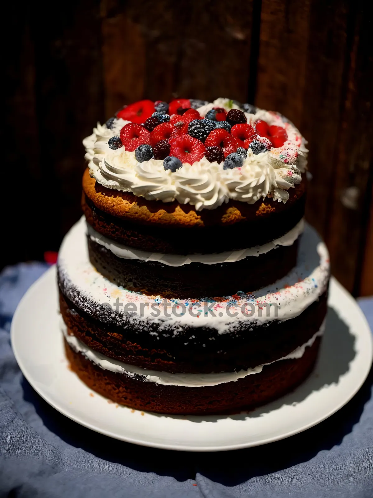 Picture of Delicious Strawberry Cream Cake with Gourmet Chocolate