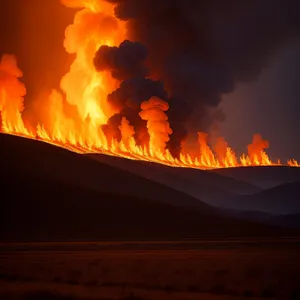 Blazing Celestial Inferno: Fiery Sunset Embraces the Sky