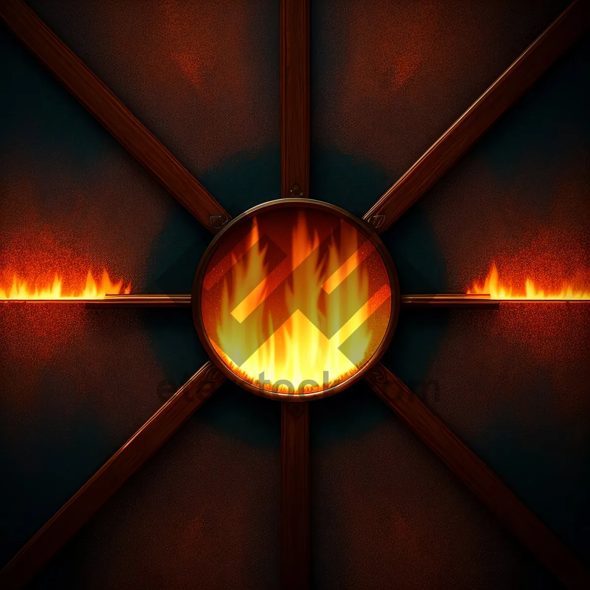 Picture of Fiery Glow: Digital Fractal Art with Orange Heat