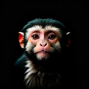 Playful Macaque Monkey in Wild Jungle Habitat
