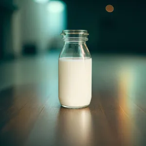 Refreshing Dairy Drink in Glass Bottles