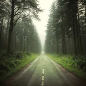 Scenic Park Road with Tree-Lined Sky