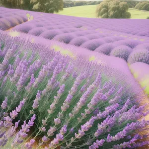Lavender Shrub in a Beautiful Purple Field