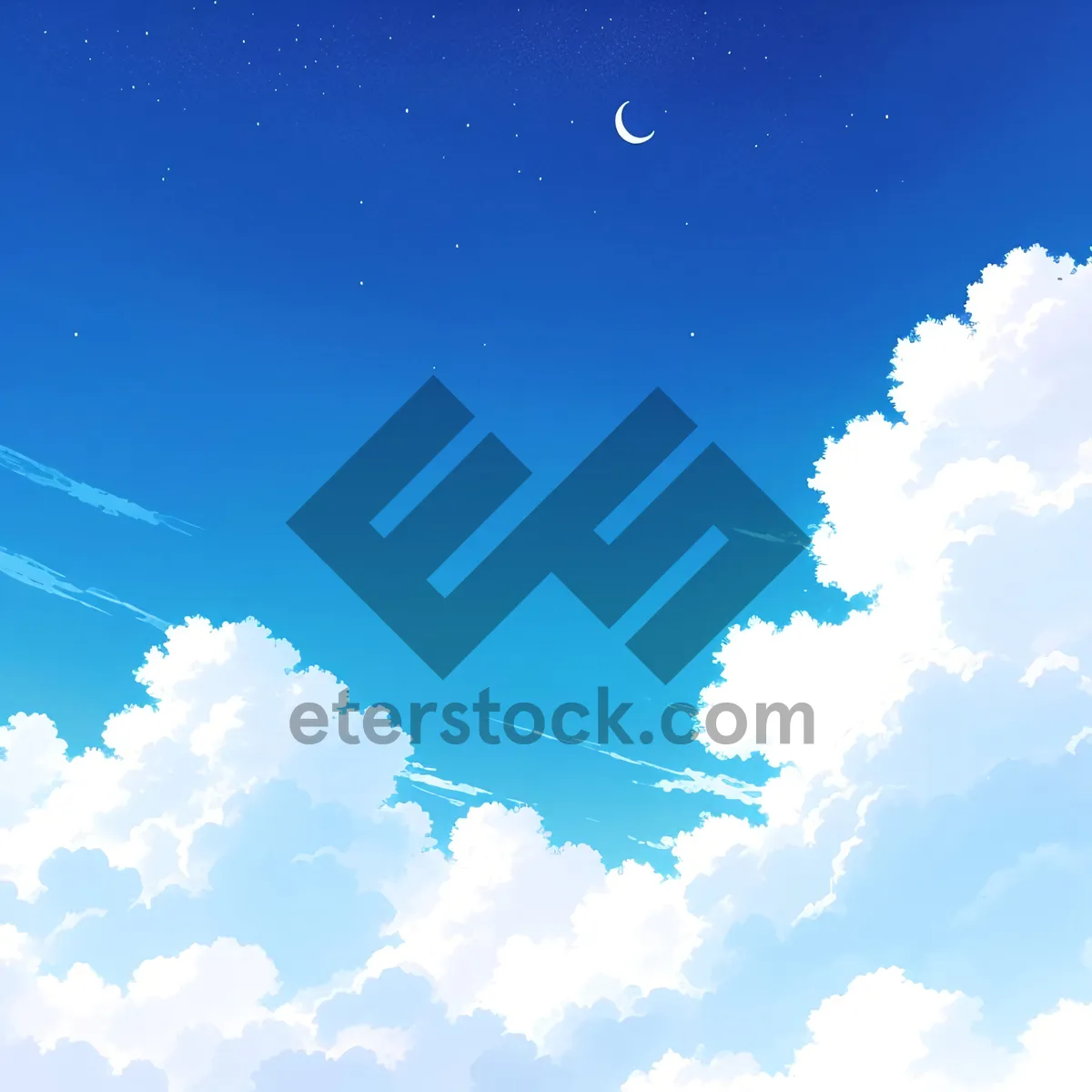 Picture of Vibrant Summer Skies with Fluffy Clouds