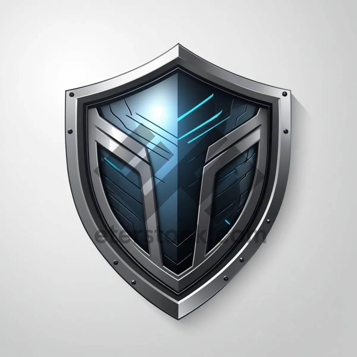 Picture of Heraldic 3D shiny world shield icon design