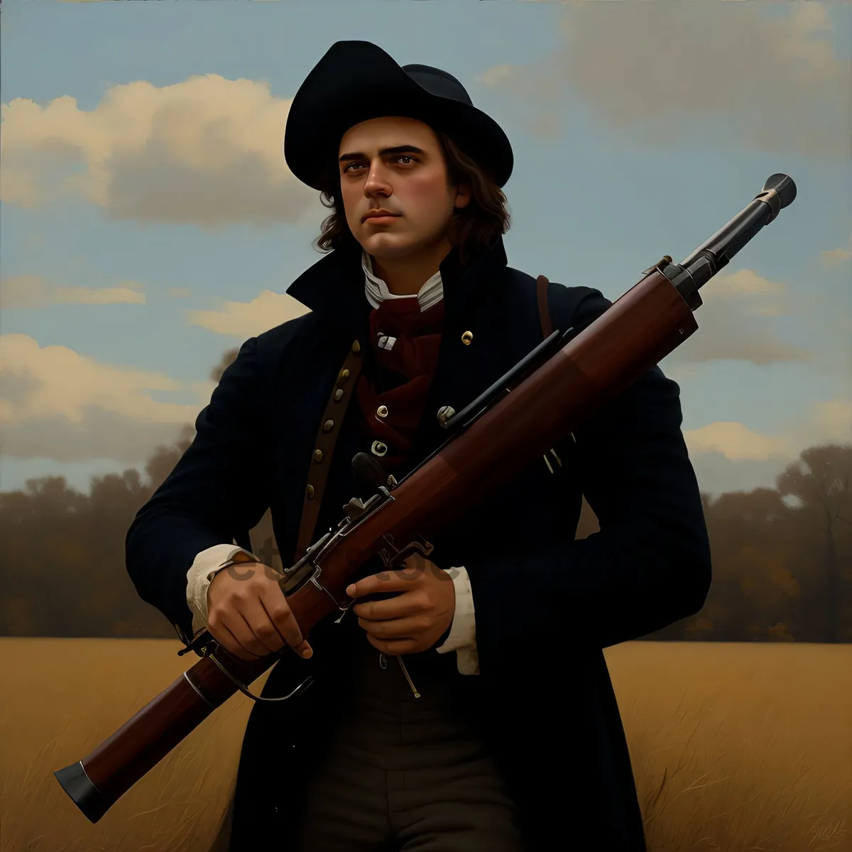 Picture of Flintlock Rifle: A Weapon in Man's Hands