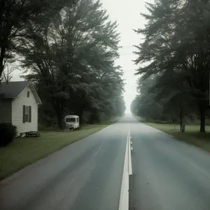 Scenic Highway Drive through Countryside Landscape