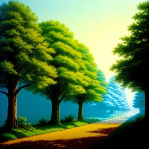 Serene Willow Forest in Summer Landscape