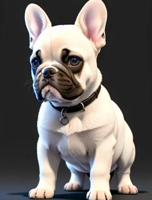 Delightful studio portrait captures the charm of an adorable bulldog puppy