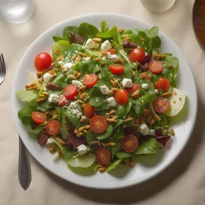 Delicious Gourmet Salad Plate with Fresh Vegetables